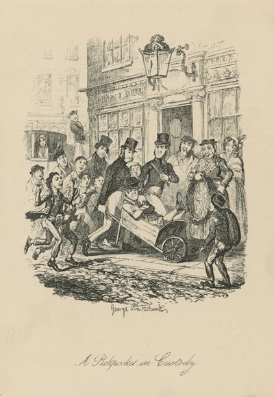 Un pickpocket en garde à vue - George Cruikshank